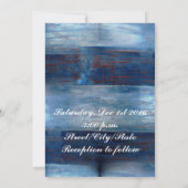 青い木、素朴な結婚式 招待状 (裏面)