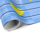 青い木(黄色のハート) ラッピングペーパー (ロールコーナー)