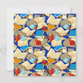 青い本と猫 カード (正面)