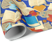 青い本と猫 ラッピングペーパー (ロールコーナー)