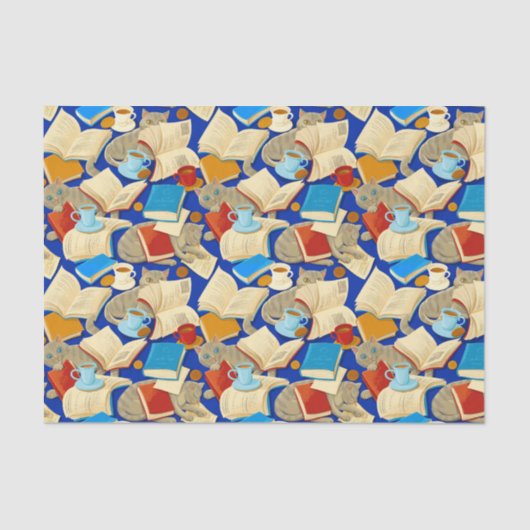 青い本と猫 薄葉紙 (正面)