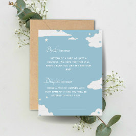 青い本と男の赤ちゃんの赤ちゃんシャワー 招待状