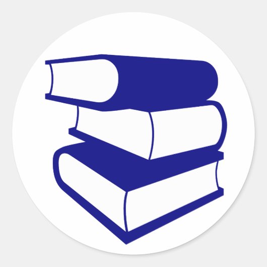 青い本の山 ラウンドシール (正面)