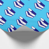 青い本の山 ラッピングペーパー (角)