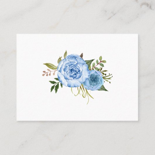 青い本の赤ちゃんシャワー挿入カードを持ってくる プレイスカード (裏面)