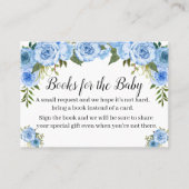 青い本の赤ちゃんシャワー挿入カードを持ってくる プレイスカード (正面)