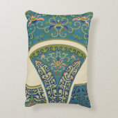 青い東洋のデザインと笑顔の顔 アクセントクッション (裏面(縦))