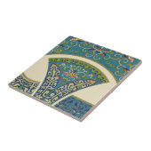 青い東洋のデザインと笑顔の顔 タイル (側面)