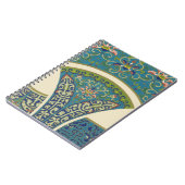 青い東洋のデザインと笑顔の顔 ノートブック (左側)