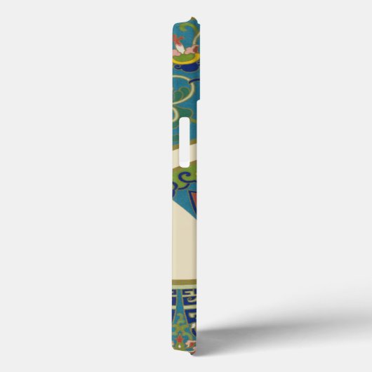 青い東洋のデザインと笑顔の顔 Case-Mate iPhoneケース (裏面 / 右)