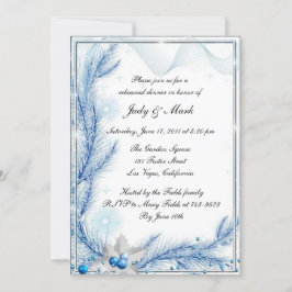 青い松の冬のクリスマス リハーサル ディナー 招待状