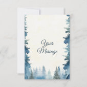 青い松の木 あなたのメッセージ ホリデー ノートカード (正面)