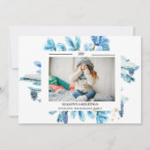 青い松の枝フォトシーズンの挨拶 (正面)