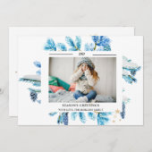 青い松の枝フォトシーズンの挨拶 (正面/裏面)