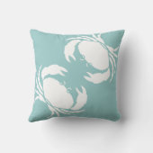 青い枕にカニの白 クッション (裏面)