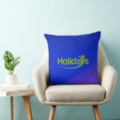 青い枕に緑の"Holidays"の文字 クッション (椅子)