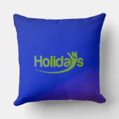 青い枕に緑の"Holidays"の文字 クッション (裏面)