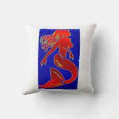 青い枕に赤い人魚 クッション (裏面)