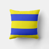 青い枕に黄色の天使の魚 クッション (裏面)