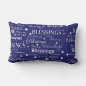 青い枕のハヌカーの恵みの雪片 ランバークッション (裏面)