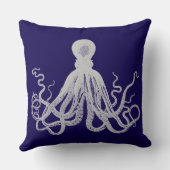 青い枕のヴィンテージのタコ クッション (裏面)