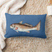 青い枕のRedfish ランバークッション (ブランケット)