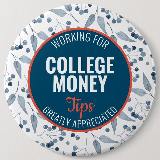 青い果実のヒントを参照 |大学のお金 缶バッジ (正面)