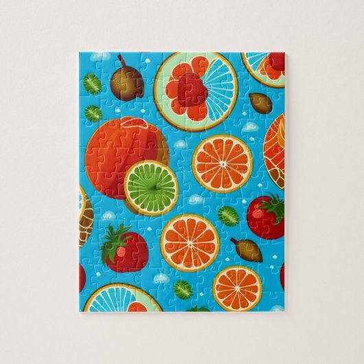 青い果実パターン ジグソーパズル (縦)