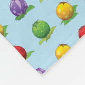 青い果実パターン フリースブランケット (角)