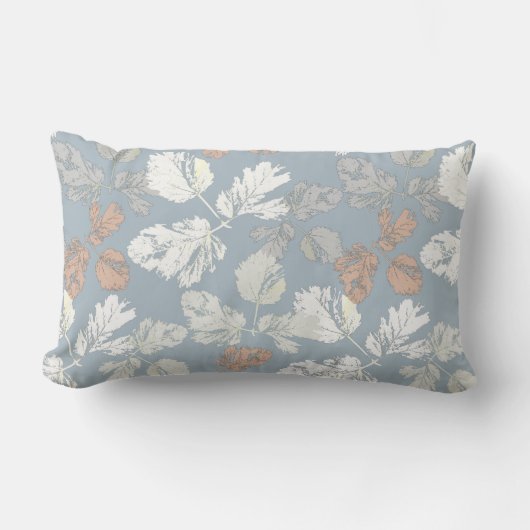青い枝葉に繊細な小枝 ランバークッション (正面)