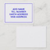 青い枠で白 名刺 (正面/裏面)