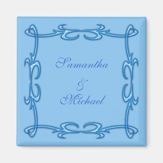 青い枠 マグネット (正面)