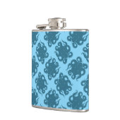 青い柄のタコ フラスク (左)