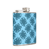 青い柄のタコ フラスク (右)