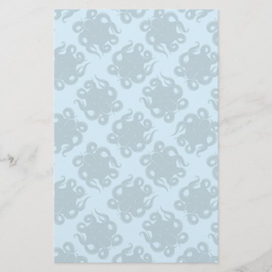 青い柄のタコ 便箋 (正面)