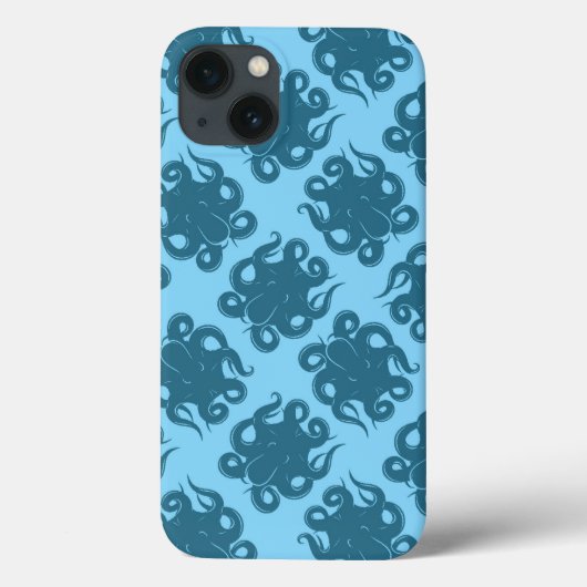 青い柄のタコ Case-Mate iPhoneケース (裏面)