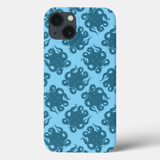 青い柄のタコ Case-Mate iPhoneケース (裏面)