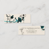 青い染みがついた花 スキニー名刺 (正面/裏面)