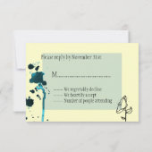 青い染みがついた花 出欠カード (裏面)