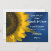 青い柱のひまわり ウェディングアフターブランチ 招待状 (正面)