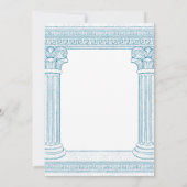 青い柱のエレガントなトガパーティー 招待状 (裏面)