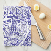青い柳の中国のパタパーソナライズされたーン キッチンタオル (四つ折り)