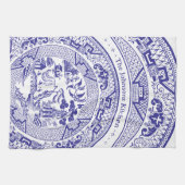 青い柳の中国のパタパーソナライズされたーン キッチンタオル (横)