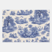 青い柳の切り離しセット3つ ラッピングペーパーシート (正面2)