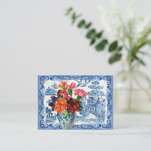 青い柳の挨拶 名刺 (スタンド正面)