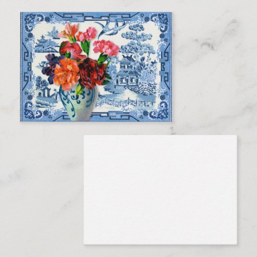 青い柳の挨拶 名刺 (正面/裏面)