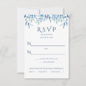 青い柳の枝、水の色結婚の 出欠カード (正面)