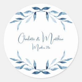 青い柳の枝、水色結婚のクラシックR ラウンドシール