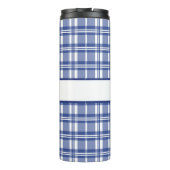 青い格子模様のメリークリスマス タンブラー (裏面)