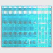 青い格子模様紙 ラッピングペーパー (フラット)